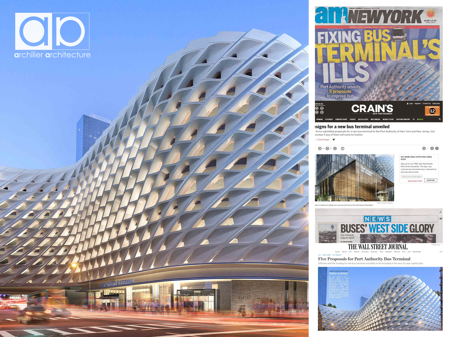 Finalists for New York City Port Authority Bus Terminal International Design Competition